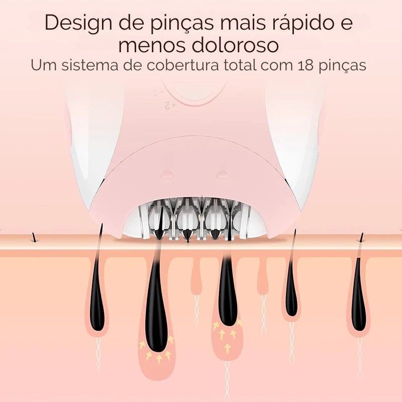 Epilador Elétrico Recarregável Kemei – Corpo, Rosto e Áreas Sensíveis