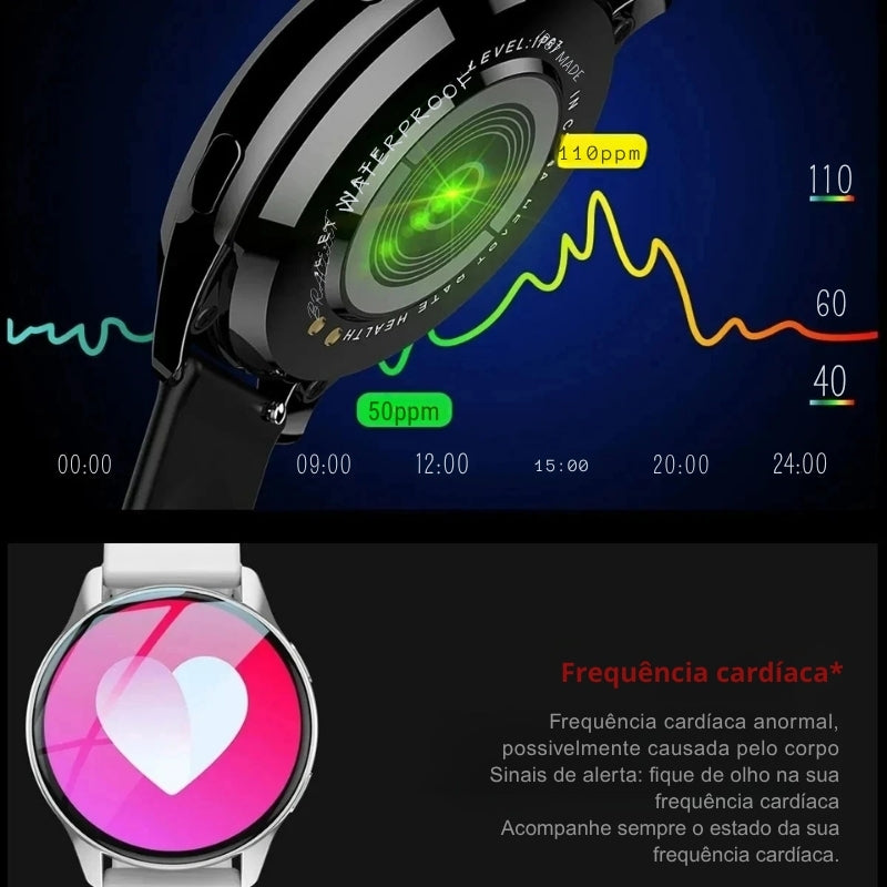 Smartwatch LIGE 2025 com Chamadas Bluetooth e Carregamento Sem Fio