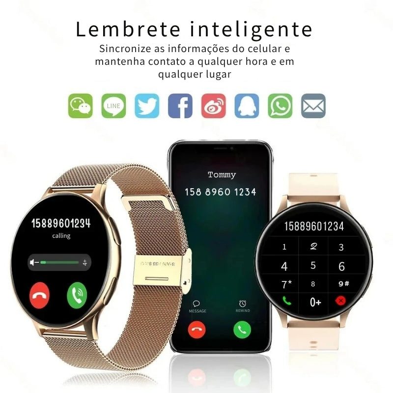 Smartwatch LIGE 2025 com Chamadas Bluetooth e Carregamento Sem Fio