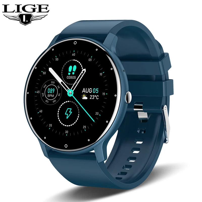 Smartwatch LIGE ZL02 – Tela Touch, Ligações via Bluetooth, à Prova d'Água, Fitness Tracker IP67