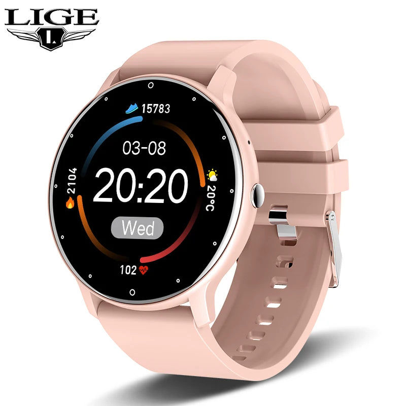 Smartwatch LIGE ZL02 – Tela Touch, Ligações via Bluetooth, à Prova d'Água, Fitness Tracker IP67