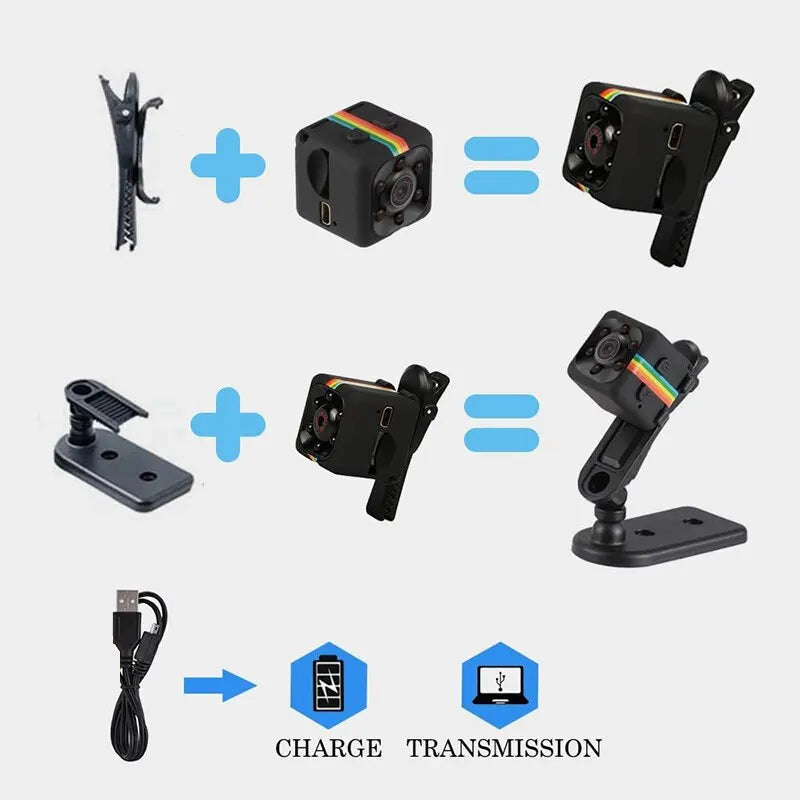 Mini Câmera HD Portátil: Vigilância Discreta com Vídeo e Áudio para Casa e Escritório