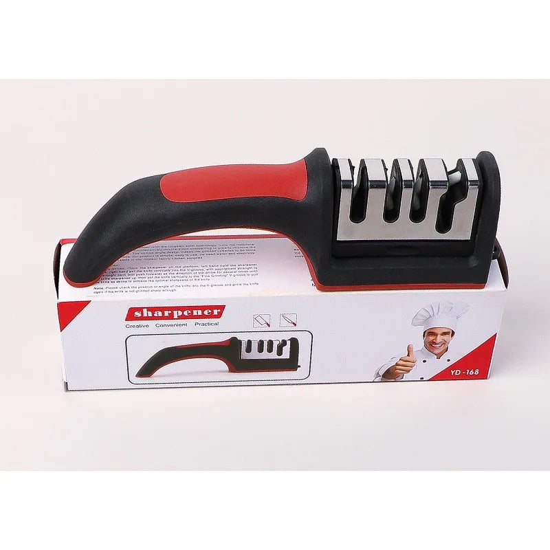 Afiador de Facas 3 em 1 com Base Antiderrapante – Portátil e Multifuncional